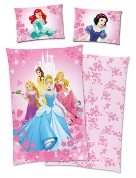 Disney Princess Ариэль Золушка Рапунцель Belle Aurora Princess Постельное белье 40x60 + 100x135 см на молнии