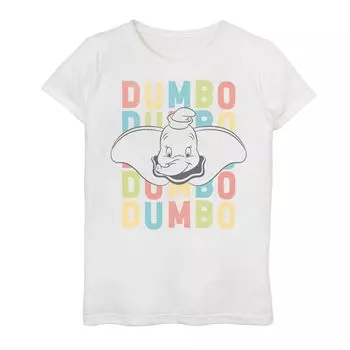 Disney's Dumbo Girls 7-16 именная стопка красочных винтажных футболок с графическим плакатом Licensed Character