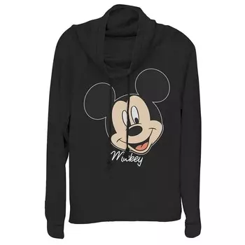 Disney's Микки Маус для детей с улыбкой и портретом с воротником-хомутом и графикой, легкий, с длинными рукавами Licensed Character, черный