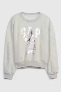 Disney с мотивом Минни Маус и длинными рукавами Gap, серый