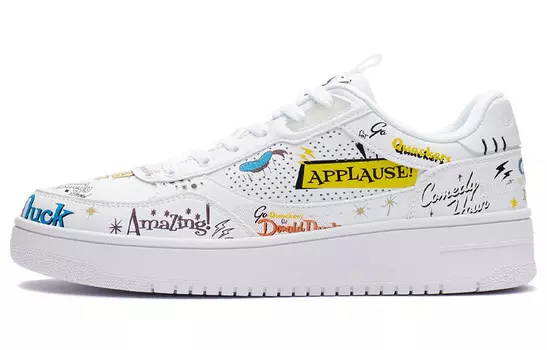 Disney Скейтбординг Кроссовки Мужские Низкие Белые Lining