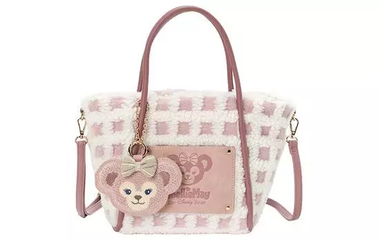 Disney Сумка-тоут из плюша, через плечо, обычная женская, розово-белая