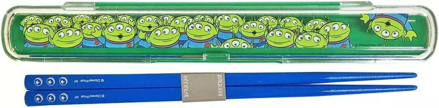 Disney Toy Story APDS3968 Палочки для еды + футляр для палочек, Alien Small Planet