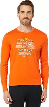 Дистанционная графика с длинным рукавом Brooks, цвет Orange/Trot Happy