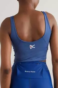 DISTRICT VISION Спортивный бюстгальтер из переработанного материала стрейч с принтом Khanti, военно-морской