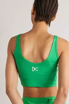 DISTRICT VISION Спортивный бюстгальтер из переработанного материала стрейч с принтом Khanti, зеленый