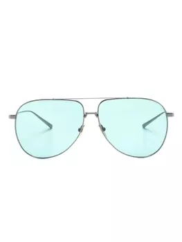 Dita Eyewear солнцезащитные очки в круглой оправе с логотипом, серебристый