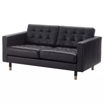 Диван LANDSKRONA 2, Гранн/Бомстад черный/дерево IKEA