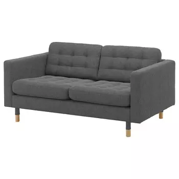 Диван LANDSKRONA 2, Гуннаред темно-серый/дерево IKEA