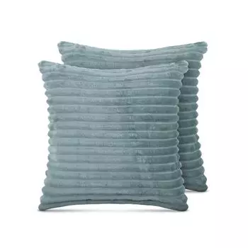 Диванная подушка 45x45см (2 шт./серо-зеленый) имитация вельвета - приятный мягкий чехол на молнии - подушка - ko Tex - диванная подушка, декоративная подушка Bestlivings