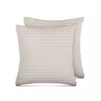 Диванная подушка 45x45см (2 шт. в упаковке кремового цвета) вельветовый - приятный мягкий чехол на молнии - подушка - ko Tex - диванная подушка, декоративная подушка Bestlivings