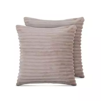 Диванная подушка 50x50см (2 шт./светло-коричневый) под вельвет - приятный мягкий чехол на молнии - подушка - ko Tex - диванная подушка, декоративная подушка Bestlivings