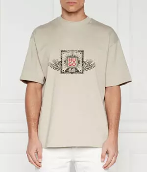 Дизайн футболки Relaxed fit Hugo, зеленый