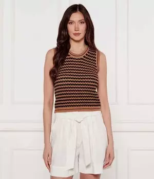 Дизайн футболки Slim fit Weekend Max Mara, коричневый