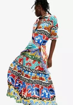 Дизайн Stella Jean Desigual, Длинное платье Desigual, разноцветное