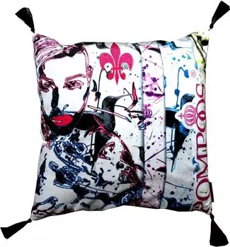 Дизайнерская декоративная подушка Harald Glckler Pomps от Casa Padrino со сверкающими камнями бело-розового цвета