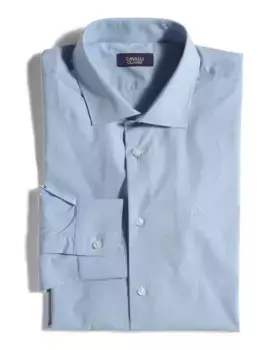 Дизайнерская классическая рубашка комфортного кроя Cavalli Class, светло-голубой
