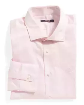 Дизайнерская классическая рубашка комфортного кроя Cavalli Class, розовый