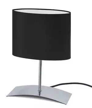 Дизайнерская настольная лампа "Блэки" с черным тканевым абажуром Trango