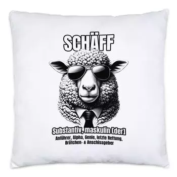 Дизайнерская подушка Schff Cool with Sunglasses с наполнителем - подарок Office Boss Humor Hey!Print