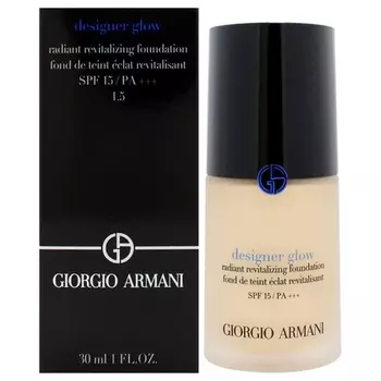 Дизайнерская тональная основа Glow Radiant Revitalizing Foundation SPF 15 PA Plus 1.5 от for Women 1 унция Giorgio Armani