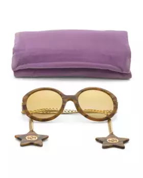 Дизайнерские солнцезащитные очки 56 мм Gucci, цвет Multi