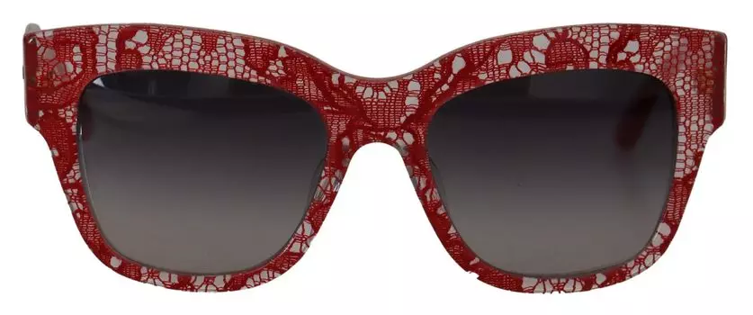 Дизайнерские солнцезащитные очки с акцентом на сицилийском кружеве Dolce & Gabbana, красный