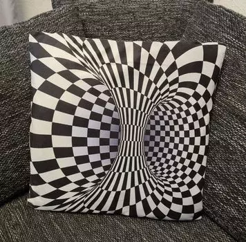 Дизайнерский чехол на подушку с 3D-принтом, черно-белая колонна - 45см x 45см Tinisu