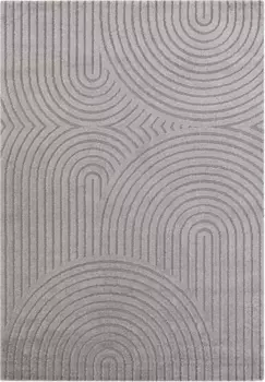 Дизайнерский ковер ELLE DECORATION "Panglao", прямоугольный, пушистый короткий ворс, высокий низкий эффект, современный, мягкий, для гостиной 80х150 см, серый