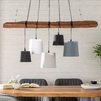 Дизайнерский подвесной светильник LEVELS 115см коряга черно-серый с 5 лампами Invicta Interior