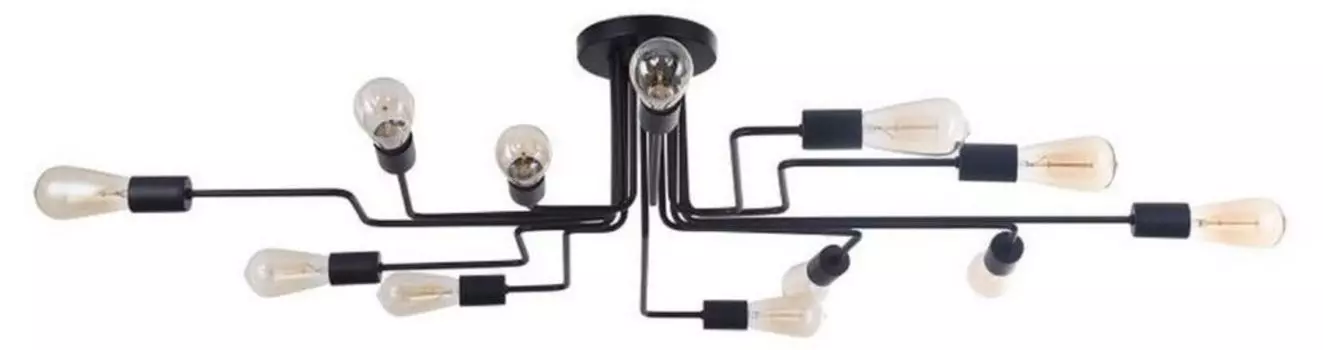 Дизайнерский потолочный светильник Casa Padrino черный 123 x 88 x В. 25,2 см - Современный светильник с металлическим каркасом с покрытием и необычным внешним видом в стиле лофт