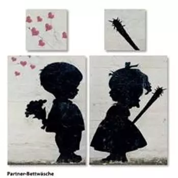 Дизайнерское постельное белье Banksy, 200 х 135, 80 х 80, стандарт 100, 100% хлопок tex idea