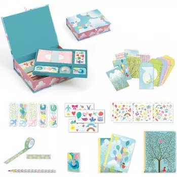 Djeco, коробка с набором канцелярских товаров Шарлотта.