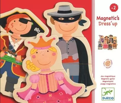 Djeco, пазл, Персонажи, магнитный, деревянный, 8в1