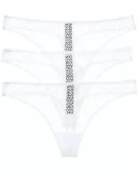 DKNY 3pk Современные кружевные стринги, белый