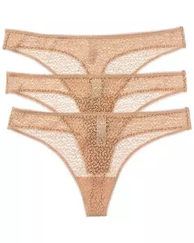 DKNY 3pk Современные кружевные стринги, цвет multi
