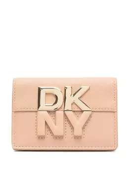 DKNY бумажник с логотипом и пластиной, складывающийся в два слоя, нейтральный цвет