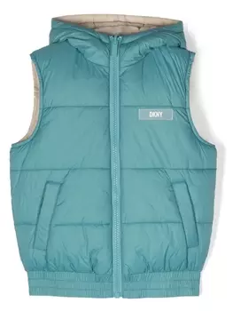 DKNY дутый жилет с логотипом, синий
