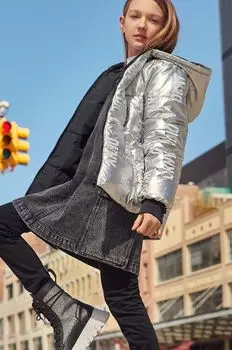 DKNY двусторонняя детская куртка DKNY, серый