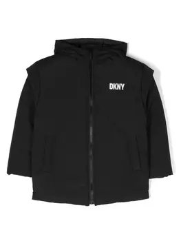 DKNY двусторонняя парка с логотипом, черный