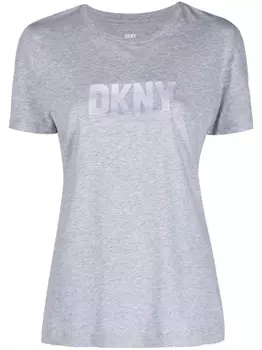 DKNY футболка Foundation с тисненым логотипом, серый