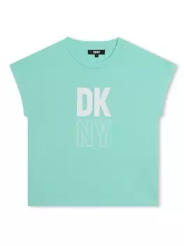 DKNY футболка из органического хлопка с логотипом, зеленый
