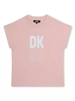 DKNY футболка из органического хлопка с логотипом, розовый