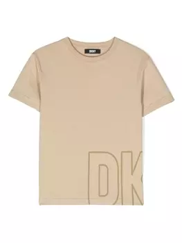 DKNY футболка из органического хлопка с логотипом, нейтральный цвет