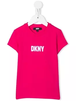 DKNY футболка из органического хлопка с логотипом, розовый