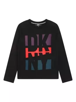 DKNY футболка с длинными рукавами и логотипом, черный