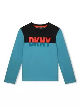 DKNY футболка с длинными рукавами и логотипом, синий