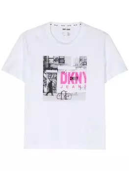 DKNY футболка с фотопринтом, белый