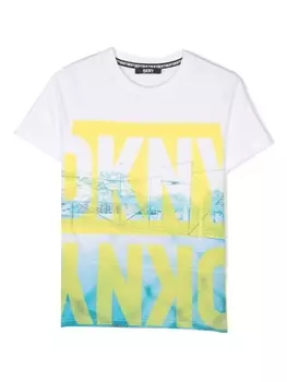 DKNY футболка с графичным принтом и логотипом, белый