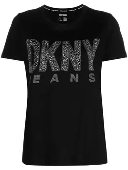 DKNY футболка с короткими рукавами и заклепками, черный